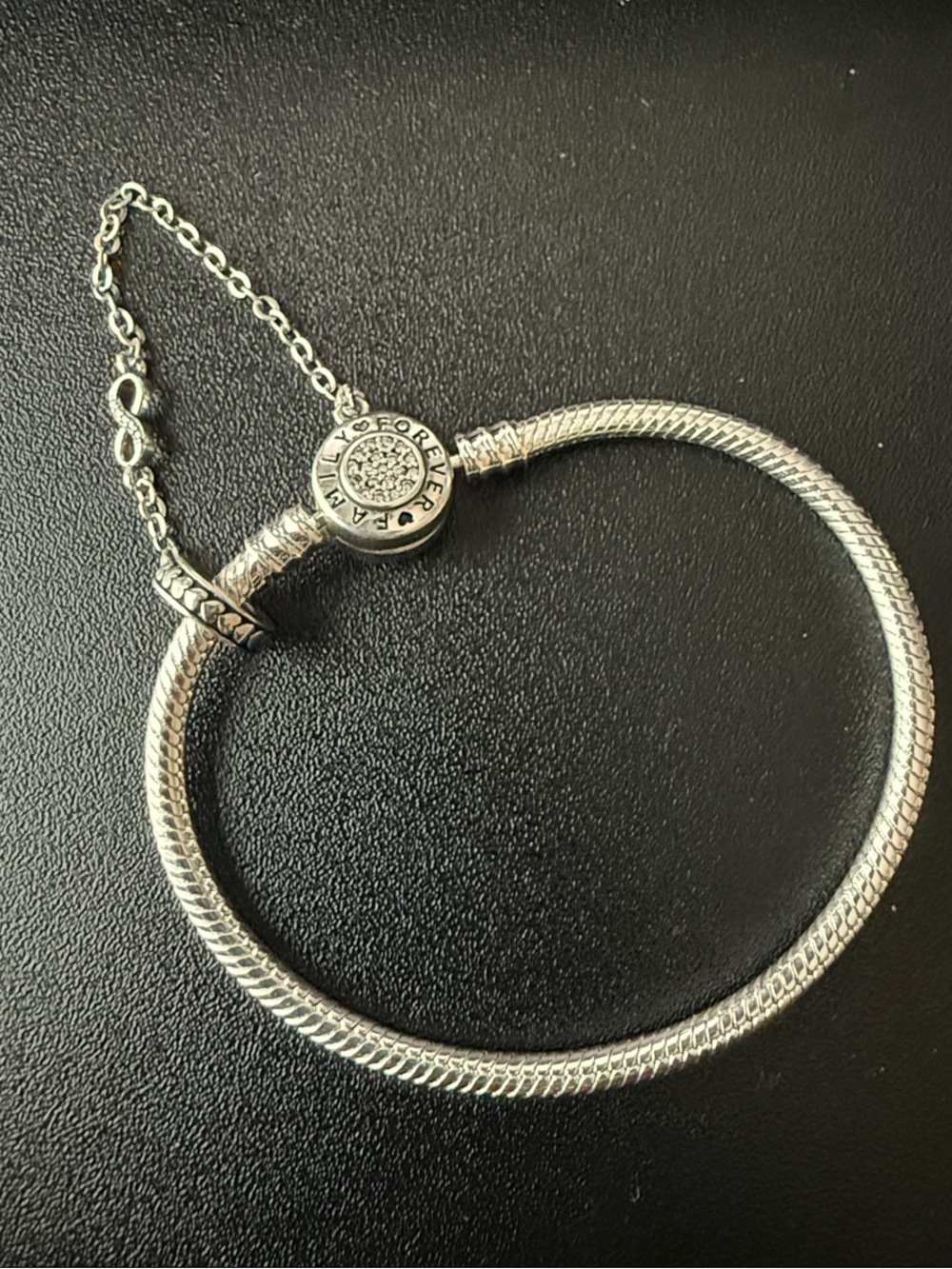 Sterling Silver Snake Chain Charm Bracelet - Silver 7 inch